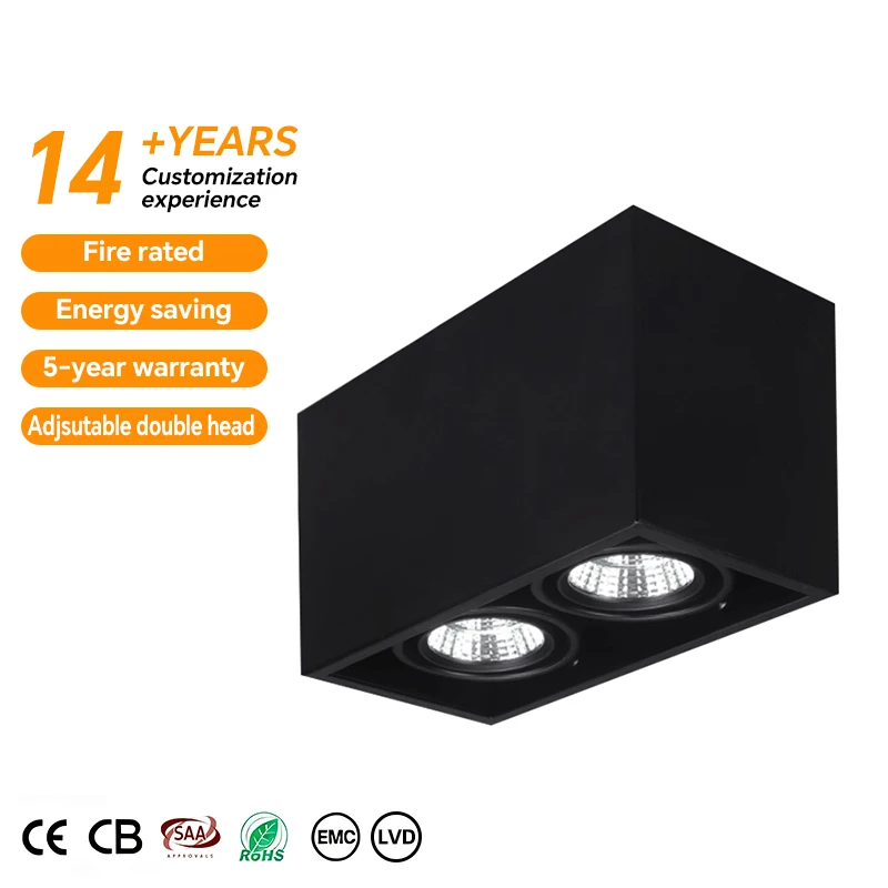 Led Square Downlight Surface Mounted Ceiling Light Dimmable 15w 20w 25w 30w Aluminum Cob Led Down Light