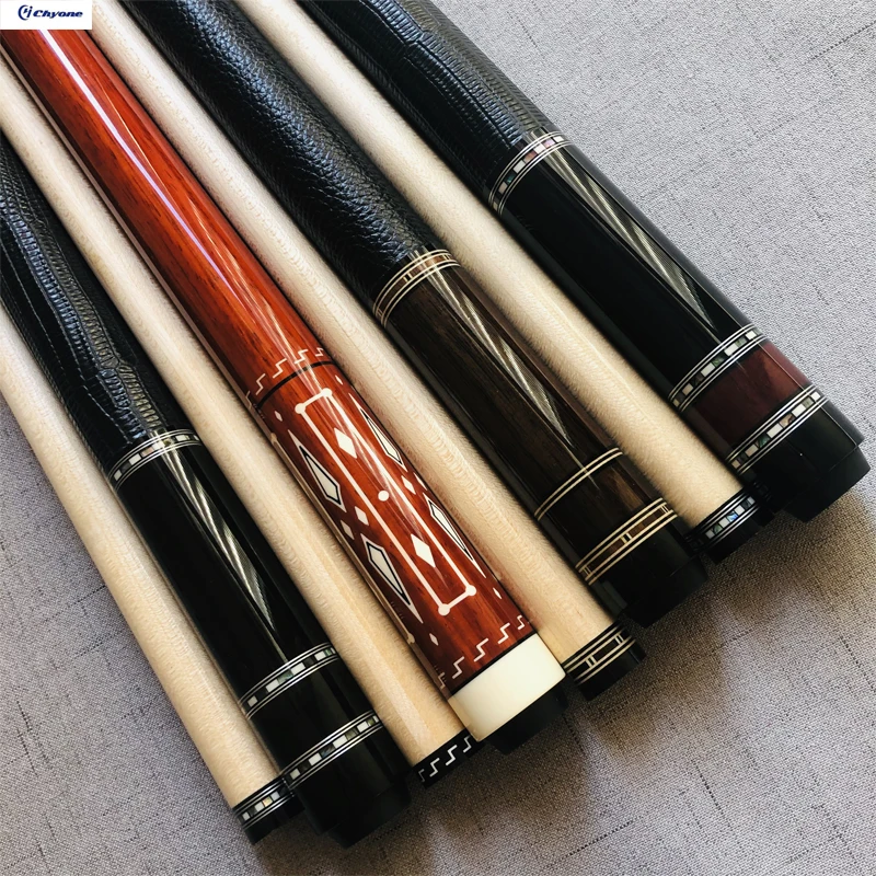 Ebony木材本物のアワビシェルインレイトカゲ革ラップ12個積層シャフト