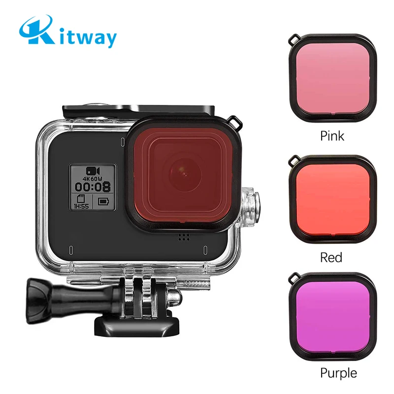 Lens Filters Accessories For Gopro Hero 8 Red Pink Purple Kit Only Fits Waterproof Housing Case For Gopro 8 Action Camera 1pcs Buy Gopro Waterproof Case For Gopro Filter Lens Gopro 8 Accessories