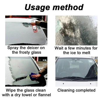 De Icer For Car Windshield De Icer 100ml Fast Ice & Snow Melting Spray  Defrosting Anti Frost Spray Deicer Spray For Windows