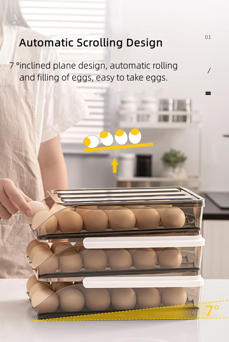 New Pet 18 Grids Drawer Automatic Scrolling Egg Holder Multilayer