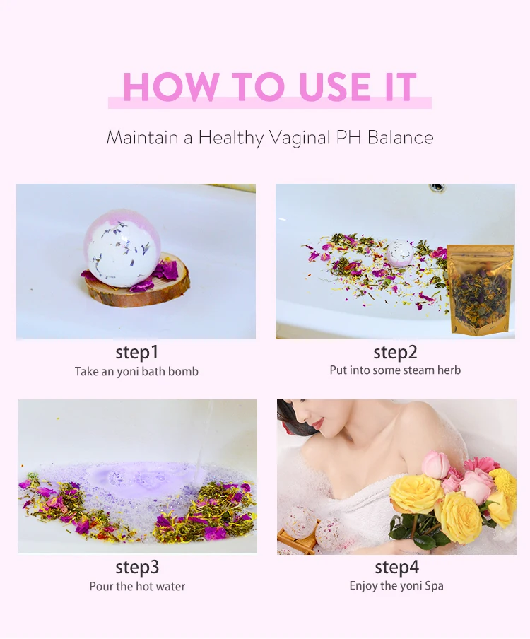 Wholesale Private Label Yoni Bath Bomb Rainbow Cloud Flower Smell Salt