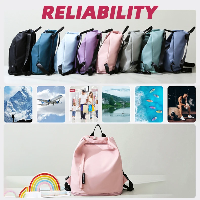 Multifunction Leisure Dry Wet Separation Waterproof Yoga Duffel Travel Backpack Custom Gym Bag With Independent Shoe Warehouse