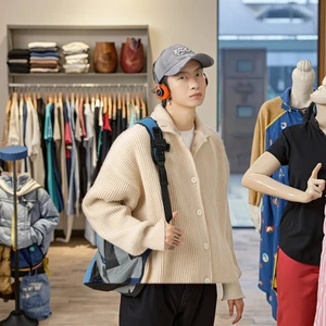 OEM & ODM Japanese Retro Style Turtleneck Cardigan Sweater for Men Autumn Winter Casual Knitted