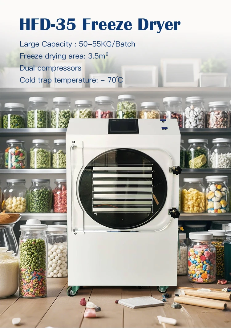 Commercial Laboratory 3.5M2 HFD-35 14 Trays 50KG Large Home Vacuum Freeze Dryer Lyophilizer Machine Freeze Drying Equipment 380V