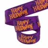 Feliz Halloween Espina-Púrpura-2.5cm*10yds