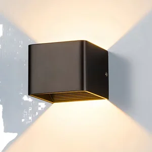Hot Sale Modern Simple Black White Indoor LED Recessed Wall Lamp Switch Control Corridor Staircase Light Iron Body Home Office