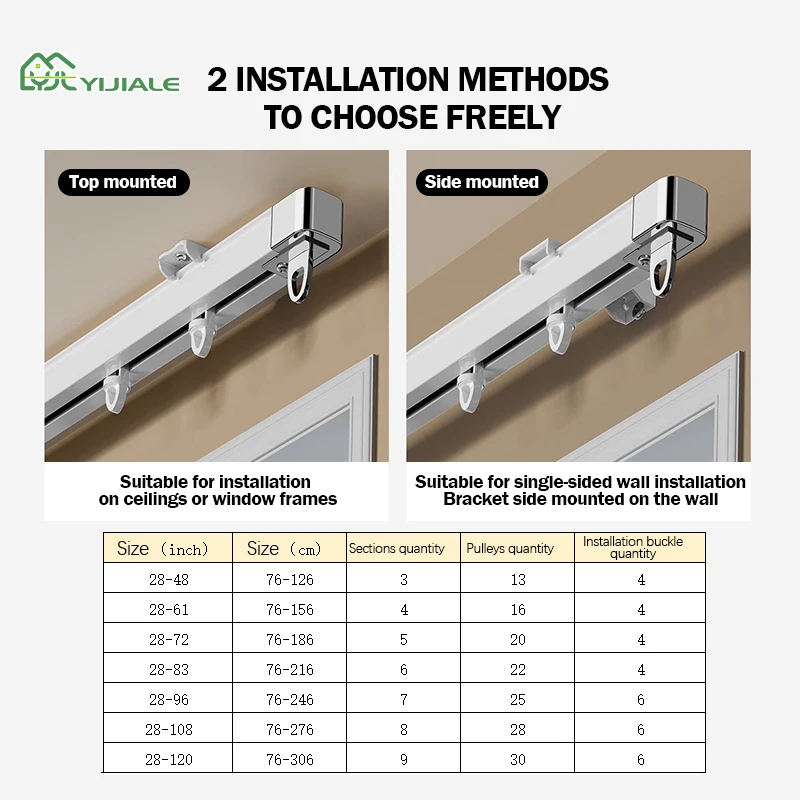 Metal Durable Curtain Track Ceiling Mount Hidden Mount Curtain Rail Aluminum Hook Curtain Track Accessory