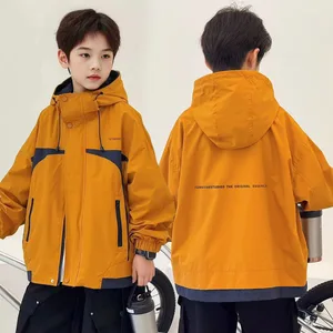 Customized Children's Autumn Korean-style Breathable Knitted Zipper Hooded Loose Casual Mountaineering Jacket Cotton Lining