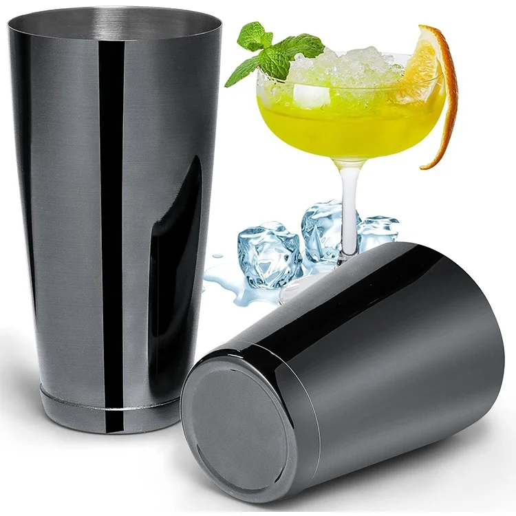 High Quality Reusable Bottom Weighted Boston Stainless Steel Cocktail Shaker with 350ml-850ml Capacity for Home & Bar Use with Custom Logo