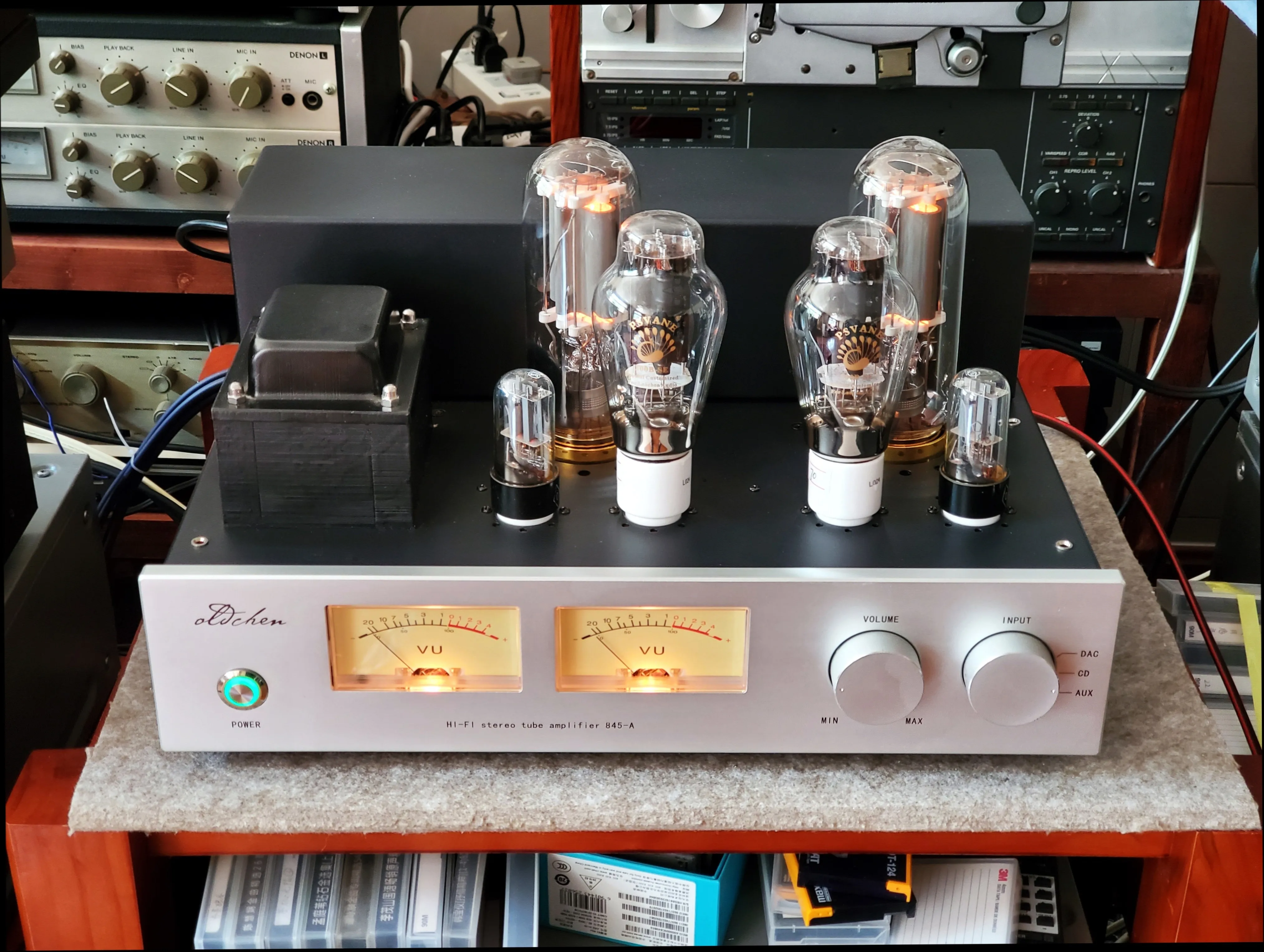 LaoChen 845 シングルエンドA級真空管アンプ 300Bプッシュ VUメーター