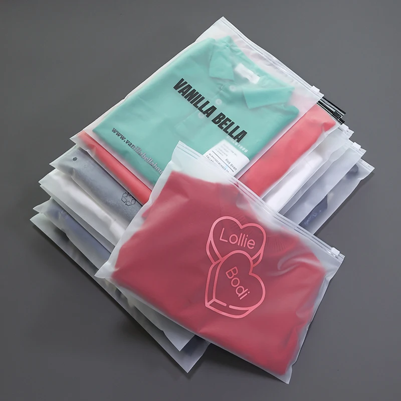 Custom Frosted Zip Seal Ziplock Plastic Bags for Clothing Underwear , Toys  , Cosmetic Retail Packaging With Logo Printed,ziplock Bags 