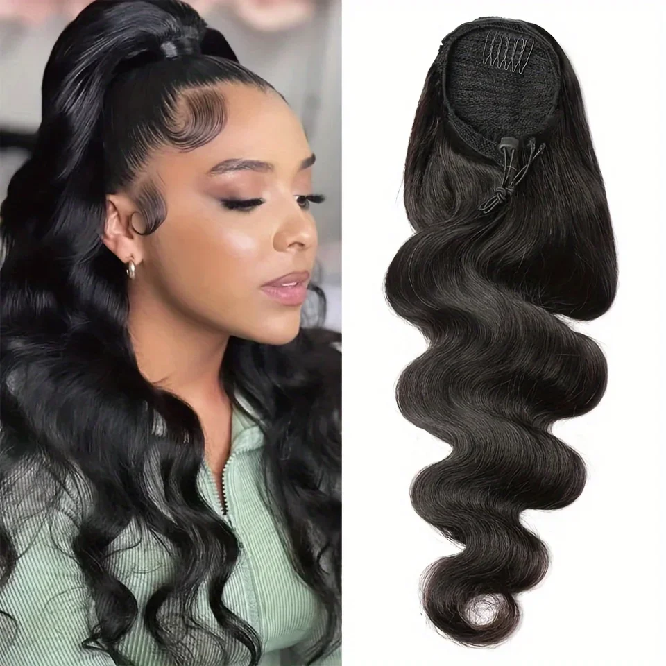 Extension queue de cheval en cheveux humains body wave naturelle_voghion.com