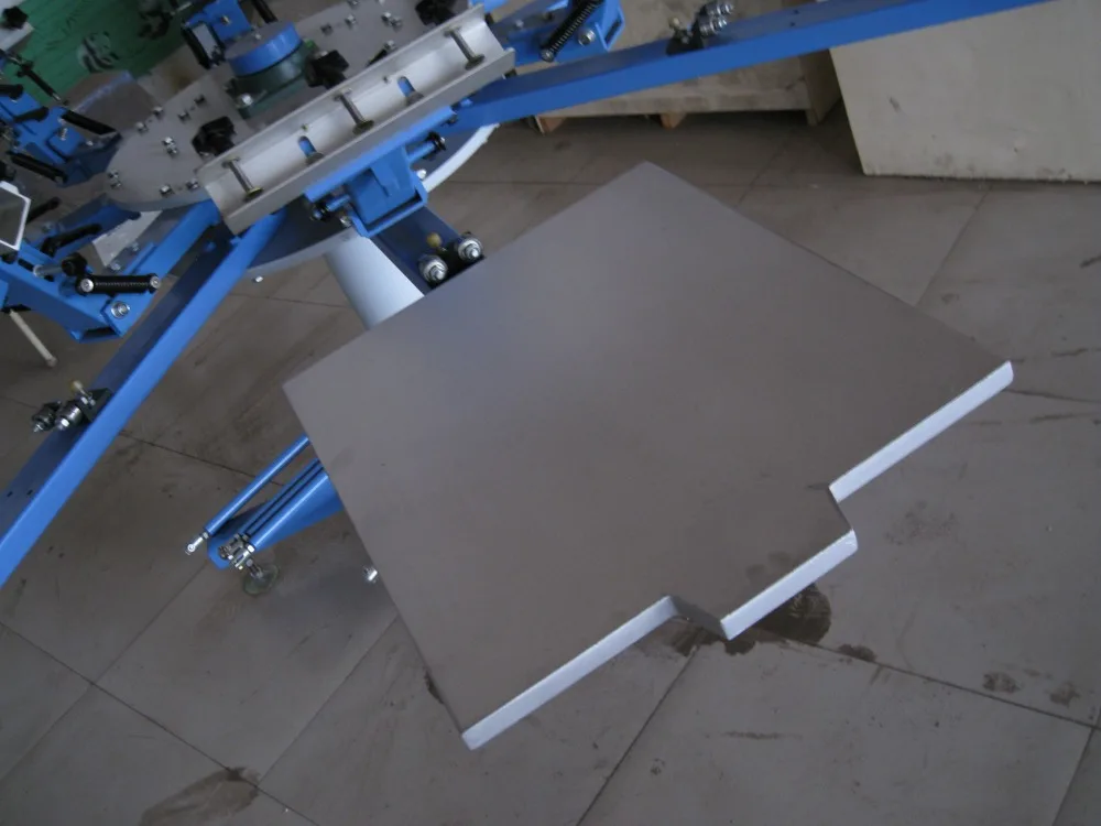 Full Sets of Manual 6 Color 6 Station t Shirts Rotary Screen Printing Machine with Dryer