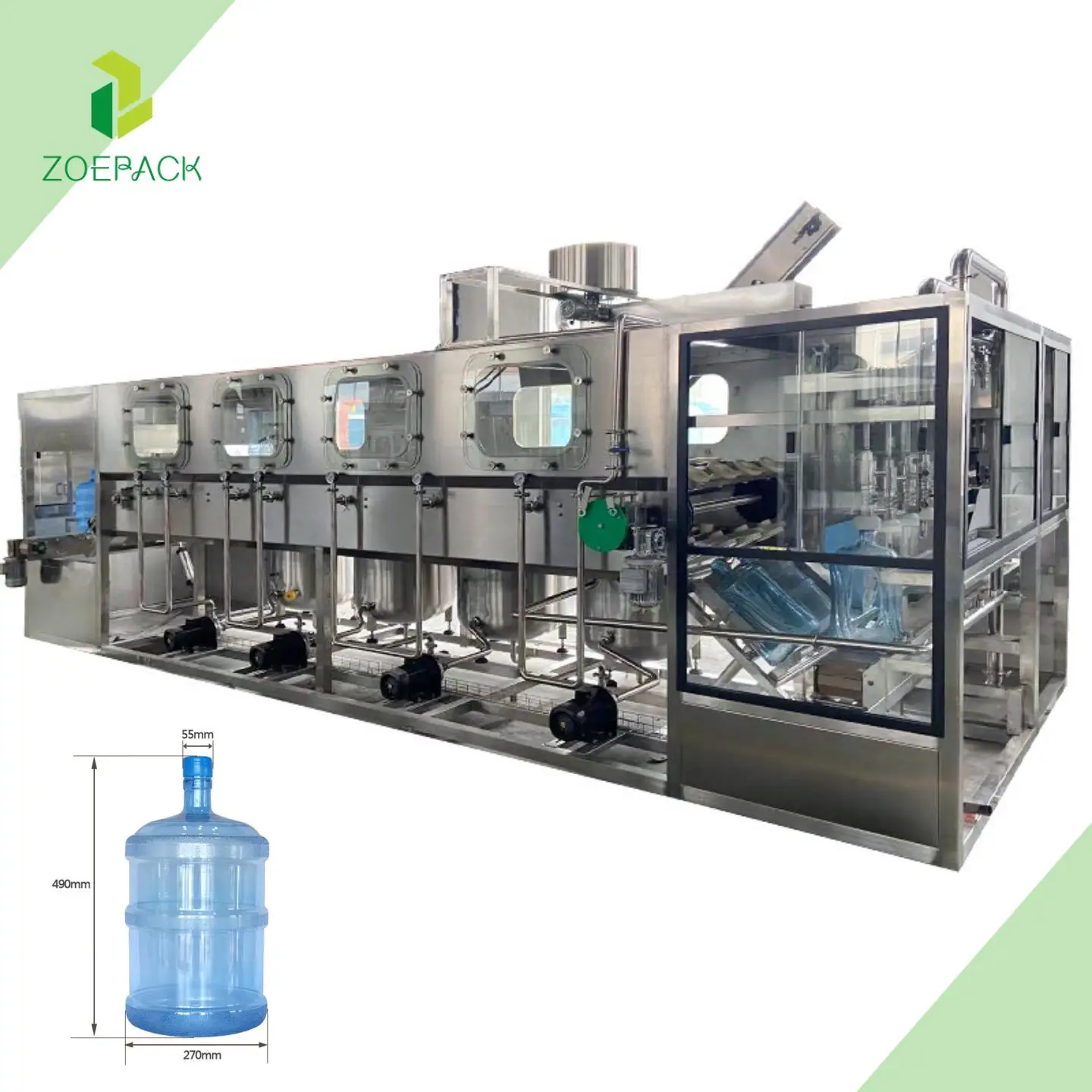 Full Automatic Complete Turnkey 5gallon Bottle Filling Machine 5 Gallon Barrel Pure Water Production Line