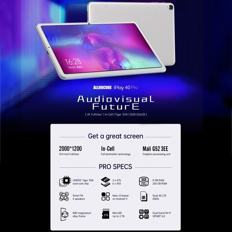 ALLDOCUBE iPlay 40 Pro T1020 Pro4Gコールタブレット10.4インチ8GB256GB Android 10 UNISOC  Tiger T618 Octa Core 2.0GHz| Alibaba.com