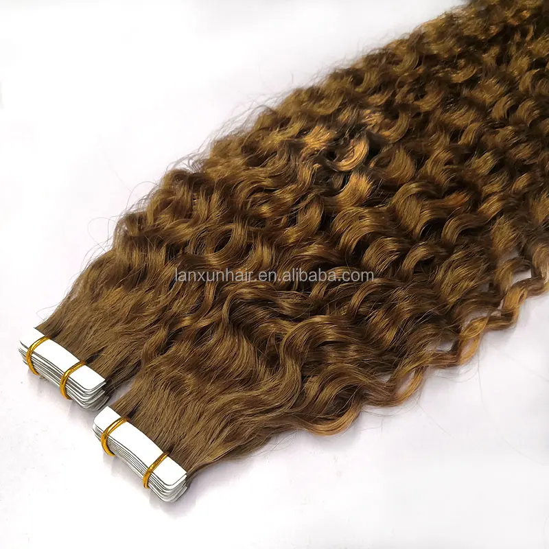 2025 wholesale  Italy curly Raw hair tape ins 100 human hair extensions tape ins