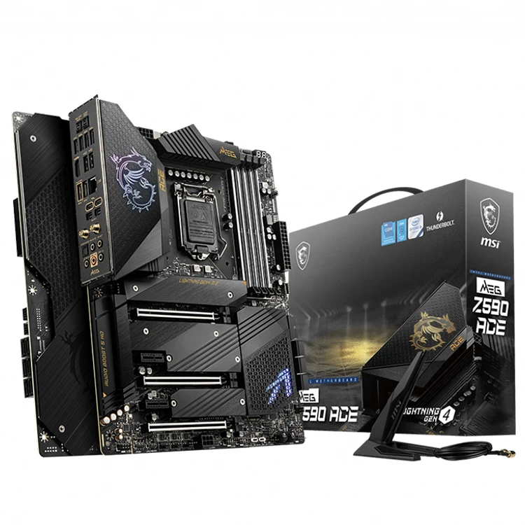 MSI MEG Z590 ACE 사용 게임 마더 보드 인텔 Z590 칩셋 LGA 1200