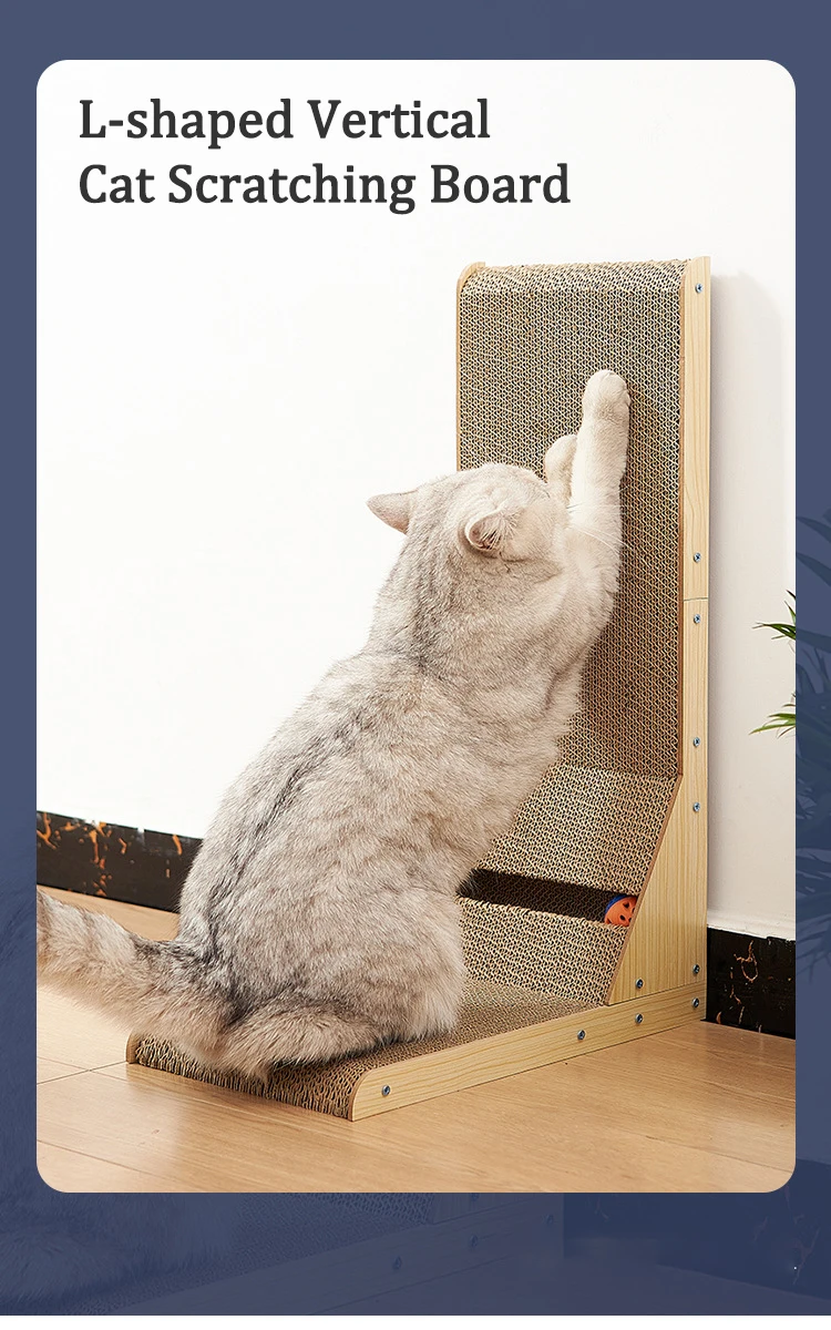 Lshaped Cat Scratcher Board Detachable Cat Scraper Scratching Post For