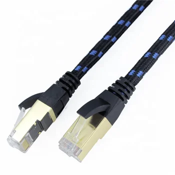 2000Mhz 40Gbps sftp cat8 26awg ethernet double shielded nylon braided cat 8 patch cord cable
