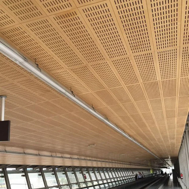 Tiange Function Room Square Holes Sound Absorbing Soundproof Treatment Perforated Wood Acoustic Panels