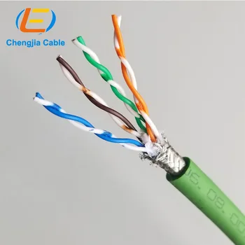 Industrial Drag Chain PROFINET Patch Cable PUR Flexible 8 Core Copper Conductor Network Cable Cat5 Ethernet Internet Cable