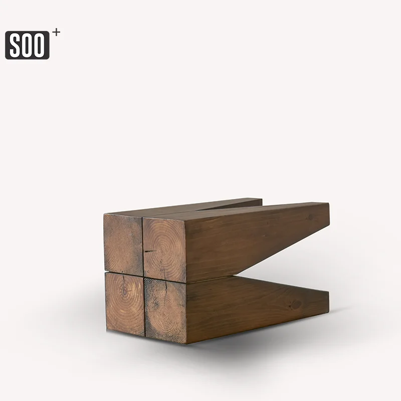 Backenzahn Stool German Designer square Stool Nordic Solid Wood Old Low Stool Creative Edge