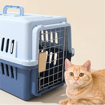 Professional Manufacture Plastic Pet Transport Box Cat And Dog Aviation Aviation Cage With Handle