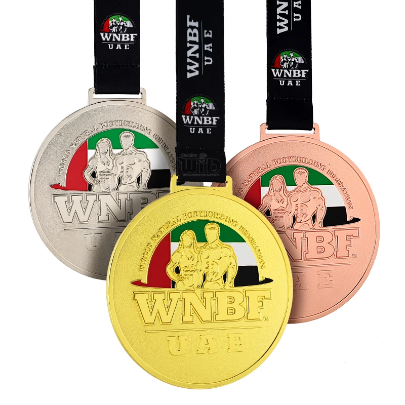 Medalhas Personalizadas WTD de Meia Maratona Campeonato Medalhas Virtuais de Ouro Prata Bronze para Bodybuilding Troféus de Karatê e Artes Marciais