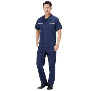 Unisex Anti-Static Hi Visibility Safety Overalls Short Sleeves 100% Cotton Industrial Workwear
