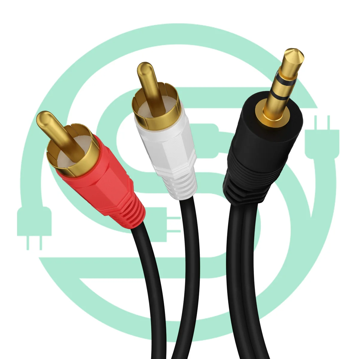 Cavo Audio AV da 3,5mm Maschio a 2RCA Placcato Oro OEM 1,5M 3M 5M 10M 15M 20M Cavo Audio AV da 3,5mm Maschio a 2RCA Placcato Oro OEM 1,5M 3M 5M 10M 15M 20M