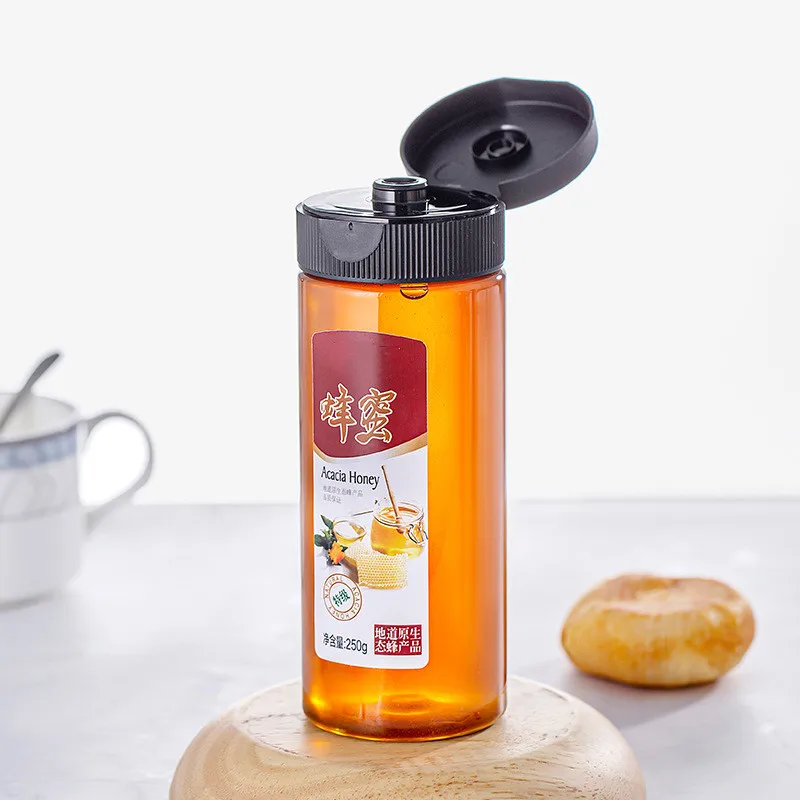 250ml 360ml 500ml Honey Bottles With Caps Honey Jar Plastic Bottles 500g 350g 250g Honey Packaging Bottle Plastic