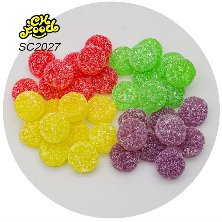 Wholesale Fruity Sugar Coated Sour Jelly Gummy Candy Ball