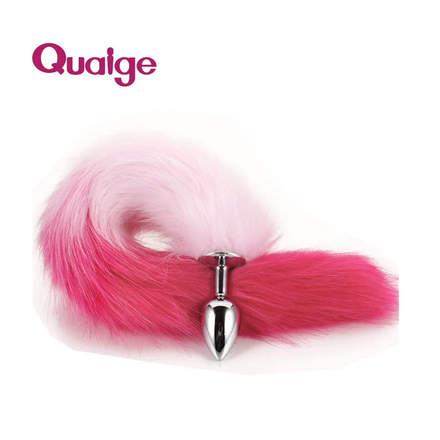 Plug Anal com Cauda Vibratria, Brinquedos Sexuais com Cauda de Gato, Plug  Anal Vermelho e Roxo em Ao Inoxidvel e Cristal, 100%  Prova d'gua,  6cm*46cm