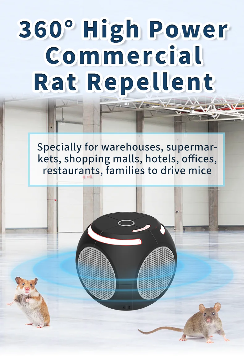 Saijzek New 360 Degree Indoor Ultrasonic Mice Rats Squirrel Repeller Electronic Pest Control Mouse Deterrent Rodent repeller supplier