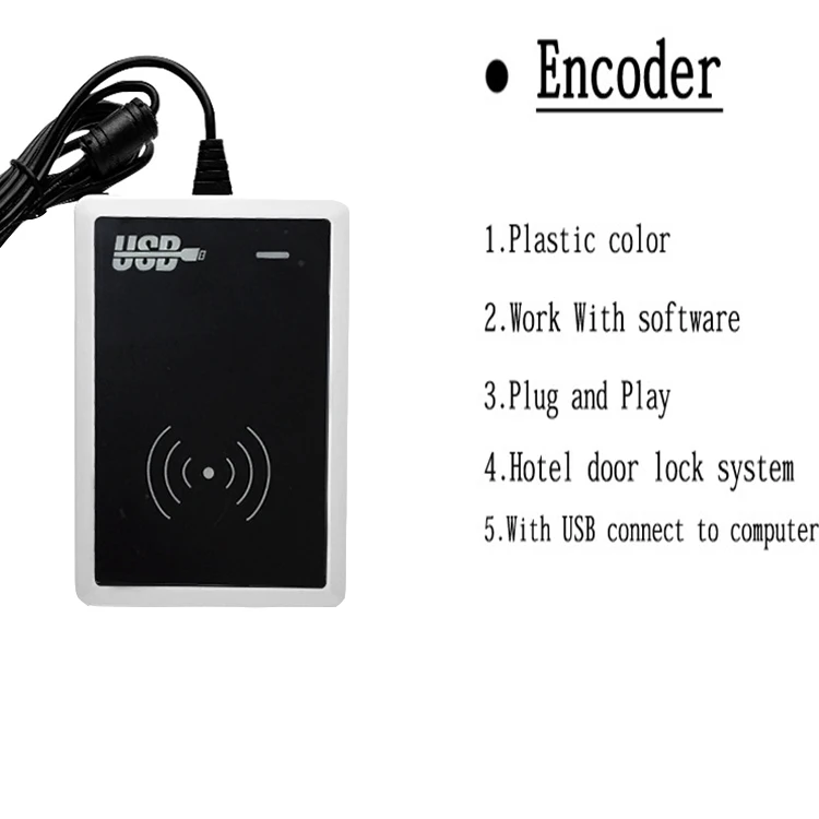 Proximity 13.56MHz RFID Mf-1 USB Card Programmer Hotel Card Key Encoder Machine for Hotel Cards