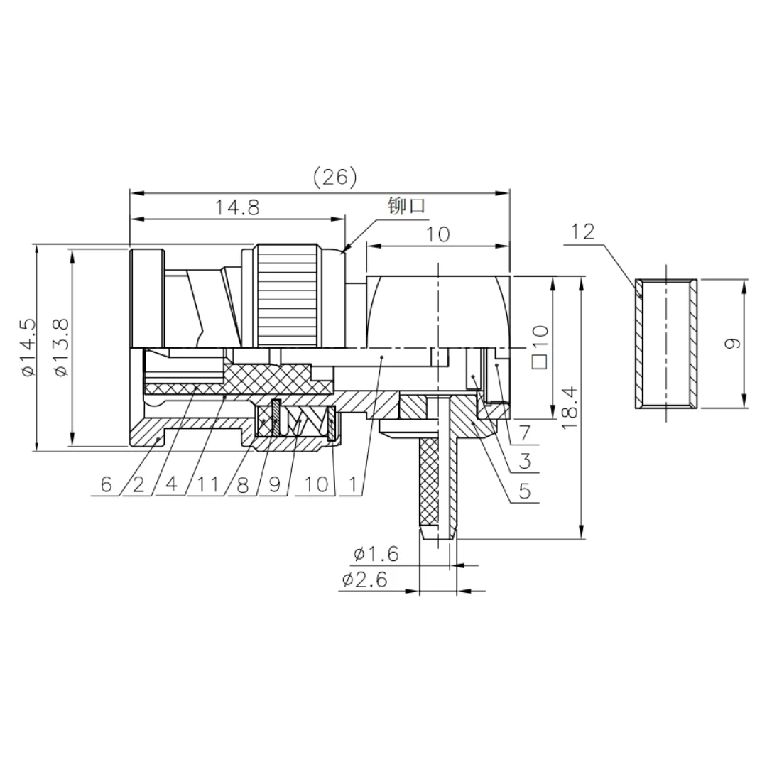 product manufacturer supply bnc c jw15 connector rf right angle bnc male connector for rg316 cable assembly-4