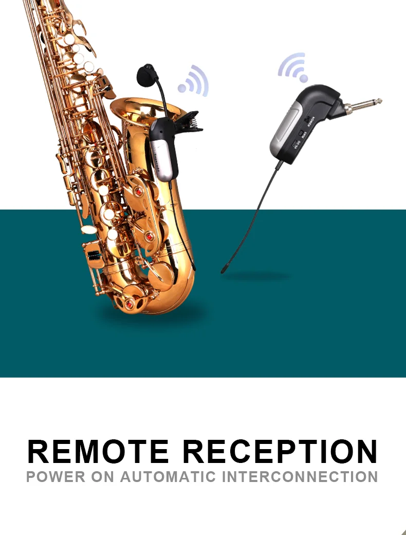 Portable Wireless Saxophone Microphone System Performance Musical