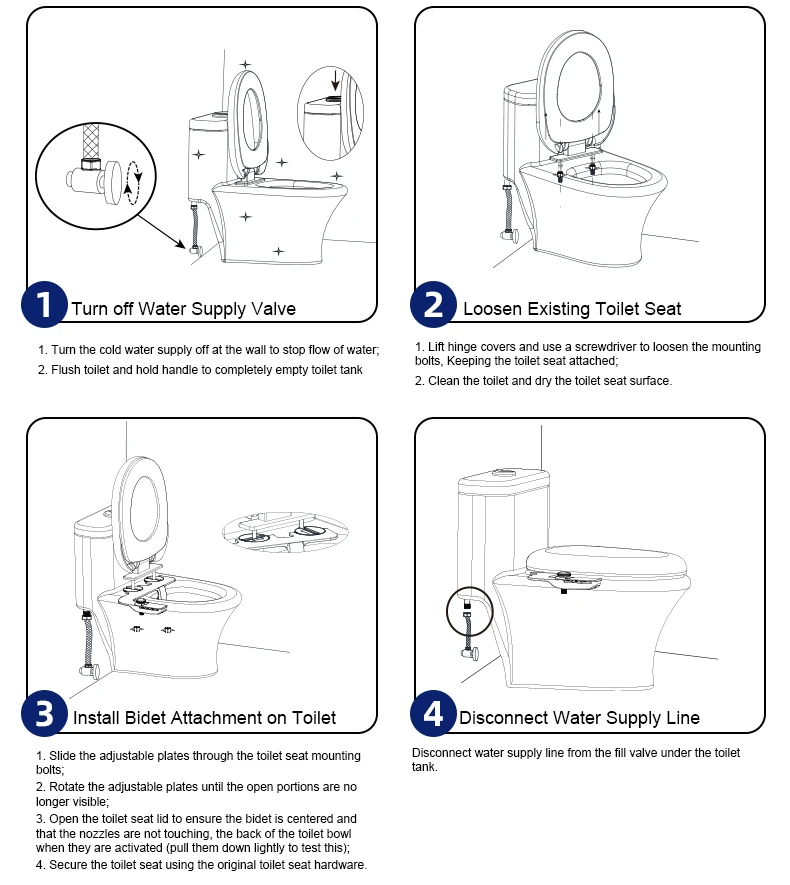 Buy Bidet Toilet attachment Custom Dual Nozzle Self-Cleaning Toilet Bidet Sprayer Ultra-slim Non Electric Shattaf Bidet factory