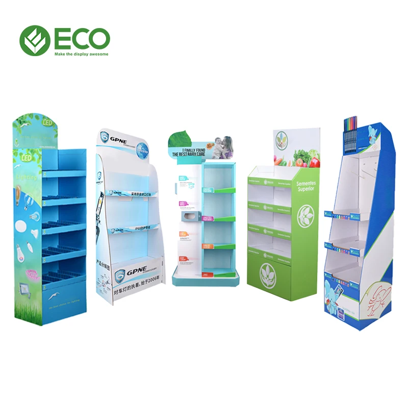 Customized Modern Cardboard Display Stand Rack for Lubricant Engine Oil Lube Oil Display Rack