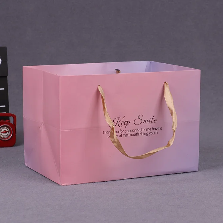 Custom Printed Shopping Kraft Paper Bag With Handle Restaurant Fast Food Takeaway Bag