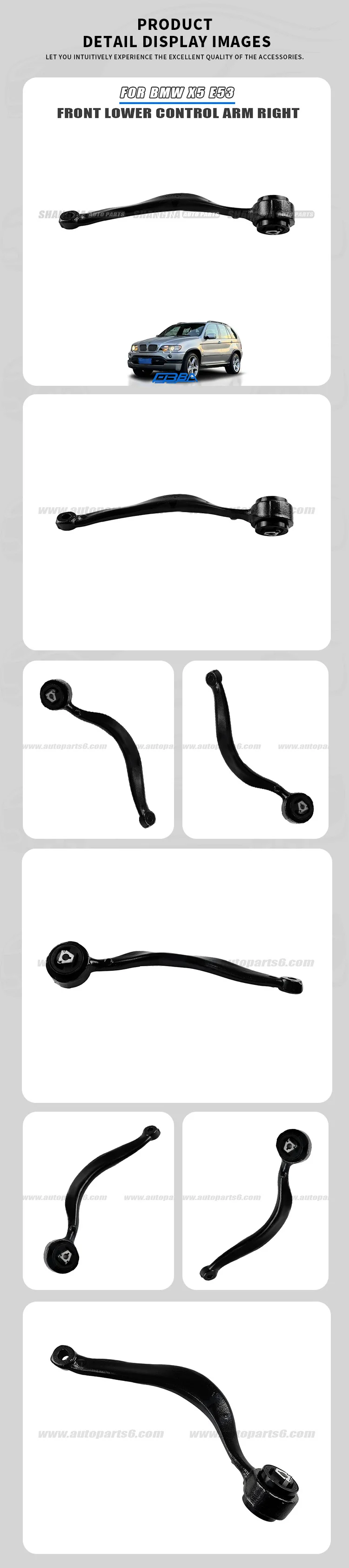 Aluminum Front Lower Control Arm R For BMW X5 E53 2000-2006 OE 31126769718 factory