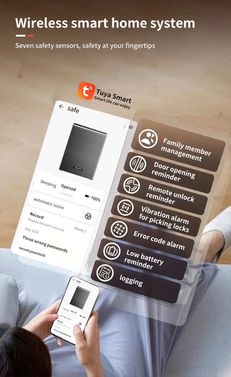 CEQSAFE Anti-theft Safe Secret Code Lock Steel TUYA APP WIFI Safe Box Storage Deposit Safety Box Cabinet supplier