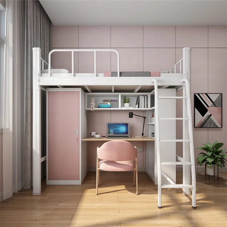 Japan Save Space Modern Simple Iron Art Single Apartment Bed Single Bunk Bed