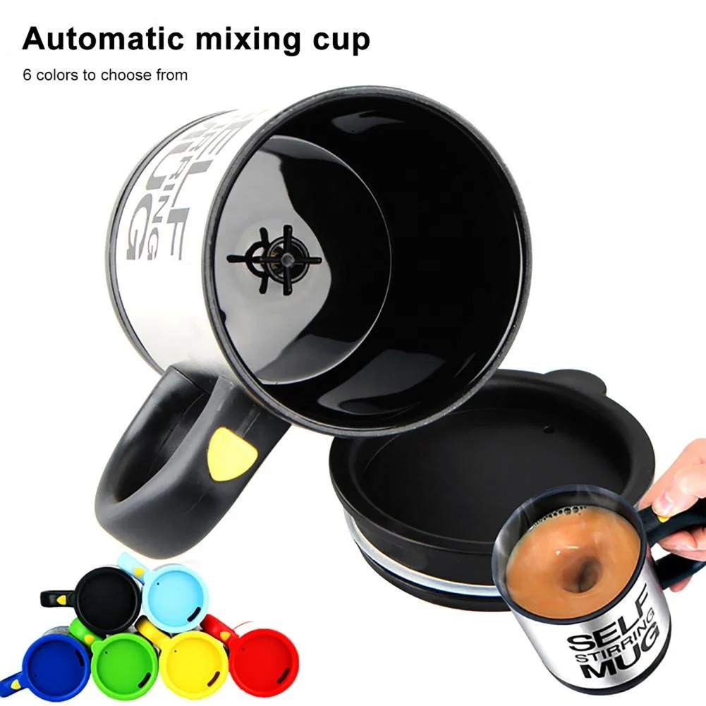 1pc 400ml Stainless Steel Self-stirring Mug With Lid, Automatic Coffee Milk  Mixing, Automatic Stirring Cup