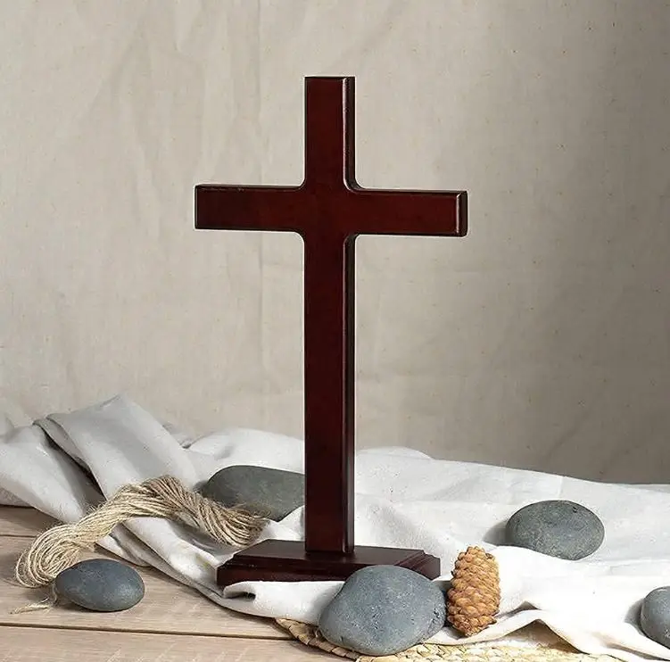 Croix Phosphorescente Pour Table - 13,2x8 Cm, En PP, Brillante Dans Le Noir, Décoration Chrétienne