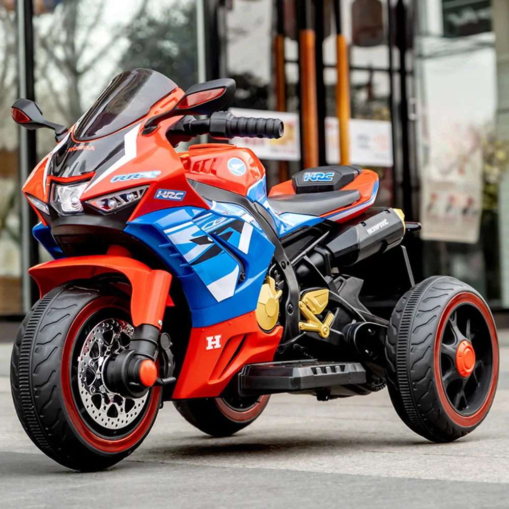 Children 5 to 7 Years Dual Drive Electric Rechargeable Three Wheel Ride on Toy Car Remote Control Metal Scooter