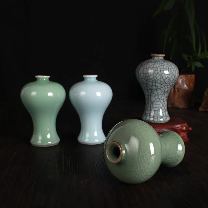 Wholesale Celadon Vase En Céramique Modern Decorative Ceramic Porcelain Bud Flower MINI Ceramic Vases for Home Decor
