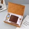 m2884curry - Juego de 5 piezas - Reloj de acero, billetera, bolígrafo, llavero, gemelos