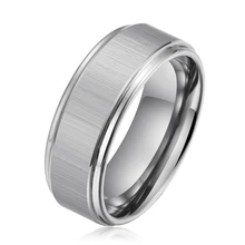 Ready To Ship Best Selling 8mm Tungsten Carbide Bands Ring Silver Men Wedding Ring Tungsten Ring Mens Jewelry